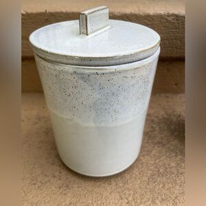 Crate & Barrel Speckled Ceramic Canister